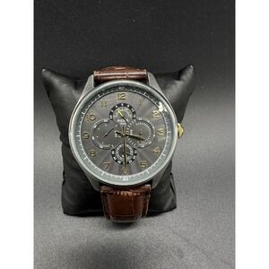 Pulsar by Seiko Men's 42mm Black Dial Chronograph Leather Watch VD74-X001